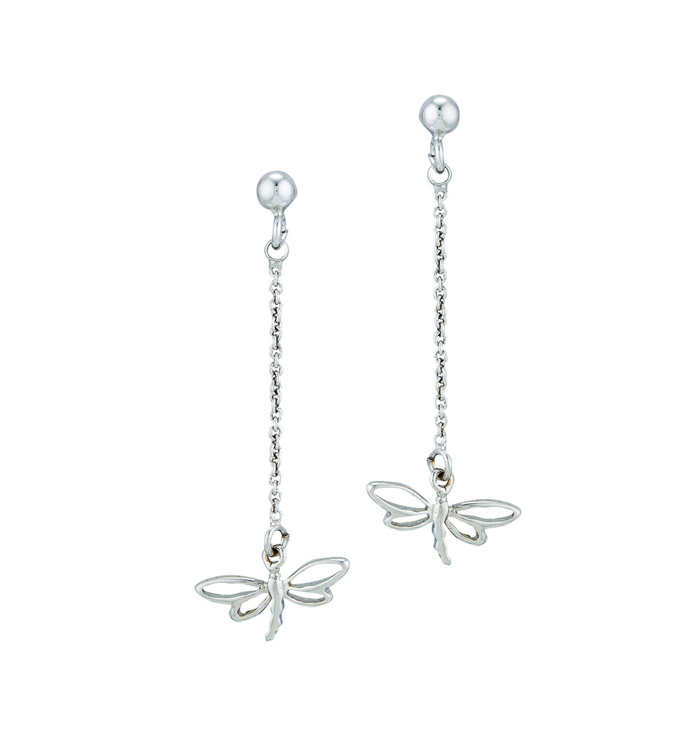 Silver Dragonfly Earrings