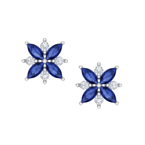 Flower Bomb Sapphire Earrings