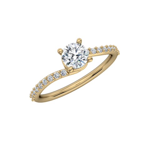 Pave Spiral Engagement Ring