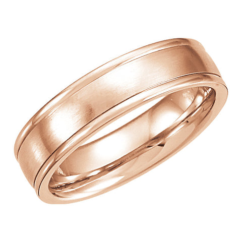 Carved Satin Wedding Band