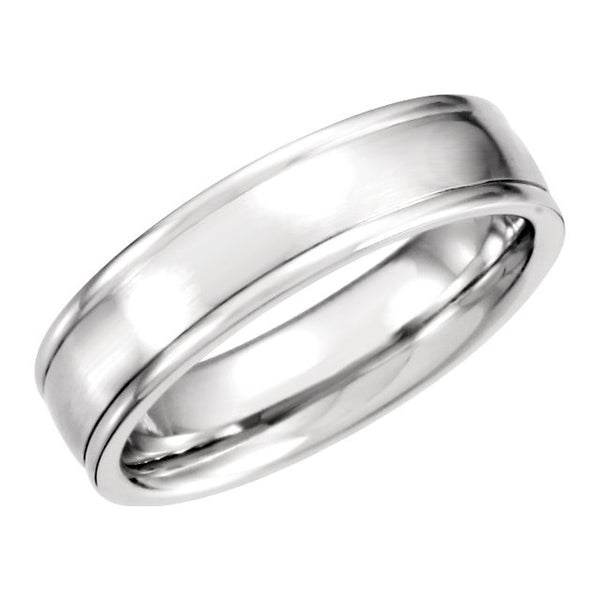 Carved Satin Wedding Band