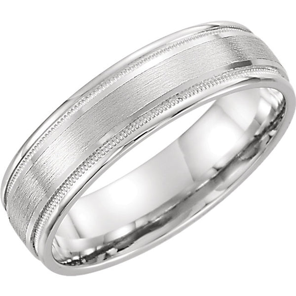 Flat Edge Satin Wedding Band