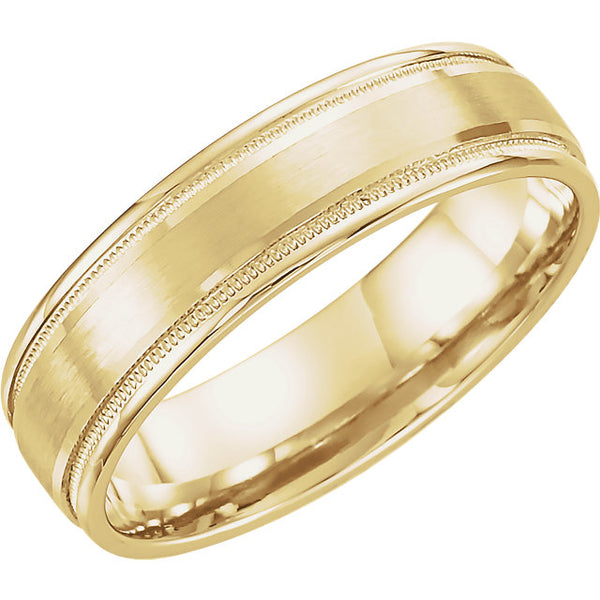 Flat Edge Satin Wedding Band