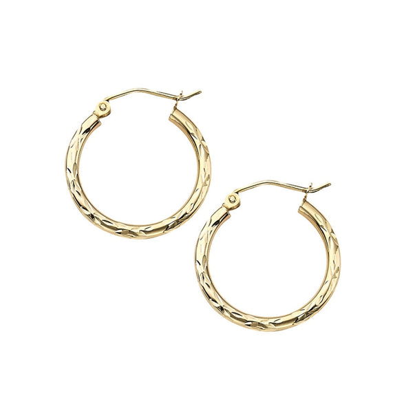 Textured Gold Hoop Earrings