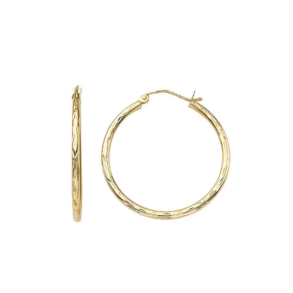 Textured Gold Hoop Earrings
