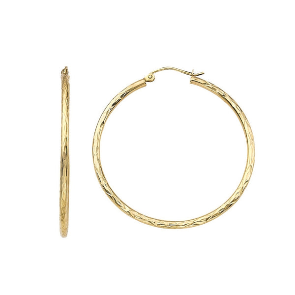 Textured Gold Hoop Earrings