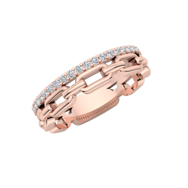 Chain Link Diamond Ring