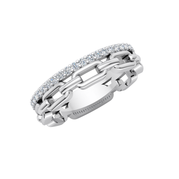 Chain Link Diamond Ring