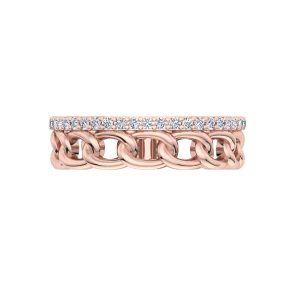 Oval Links Diamond Ring