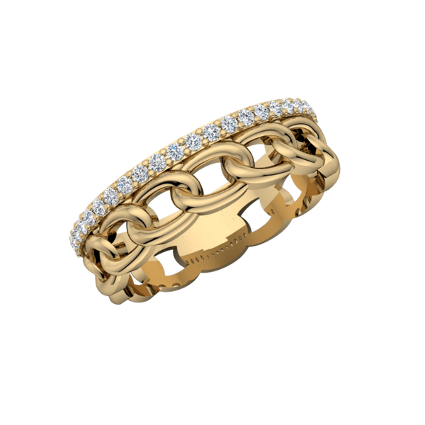 Oval Links Diamond Ring