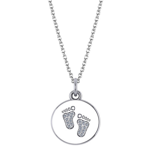 Baby Footprints Diamond Necklace
