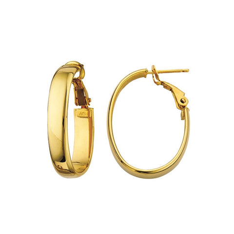 Gold Oval Hoop Earrings