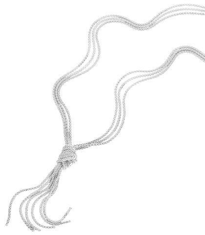 Silver Knotted Tassel Necklace