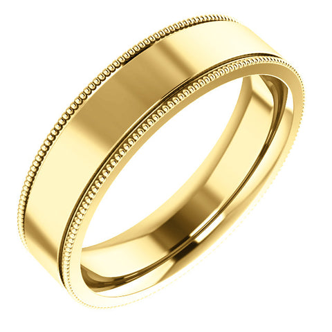 Flat Milgrain Wedding Band