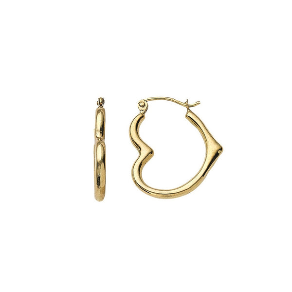 Gold Heart Hoop Earrings