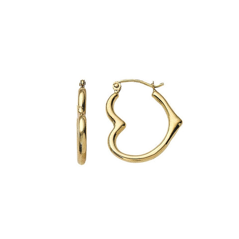 Gold Heart Hoop Earrings