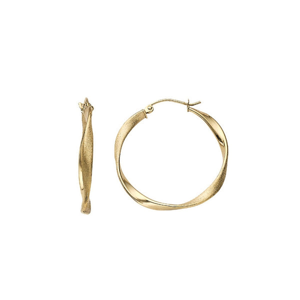 Gold Satin Hoop Earrings