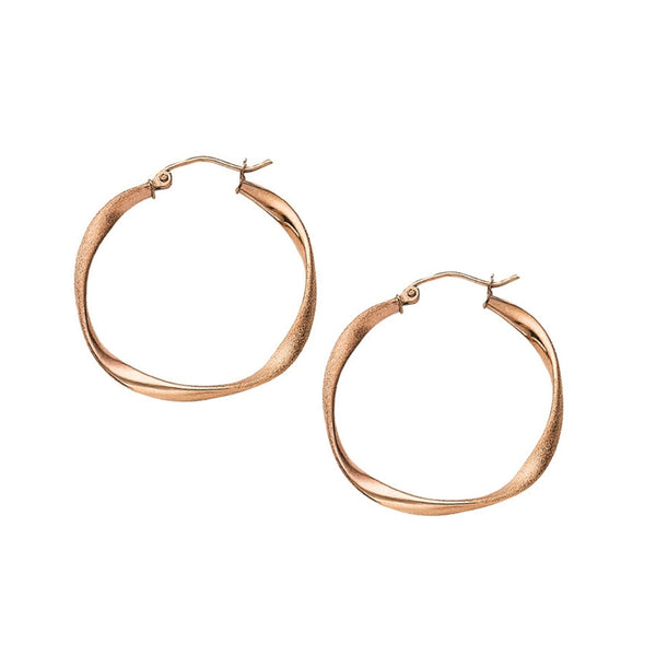 Gold Satin Hoop Earrings