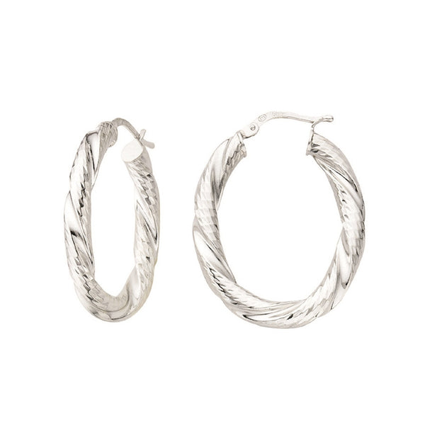 Twisted Oval Hoop Earrings
