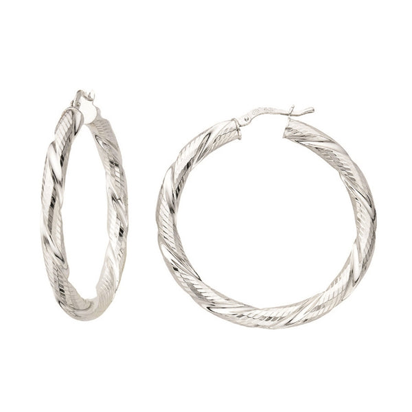 Twisted Round Hoop Earrings