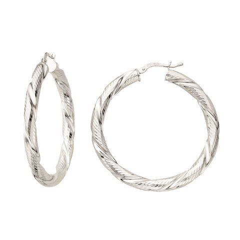 Twisted Round Hoop Earrings