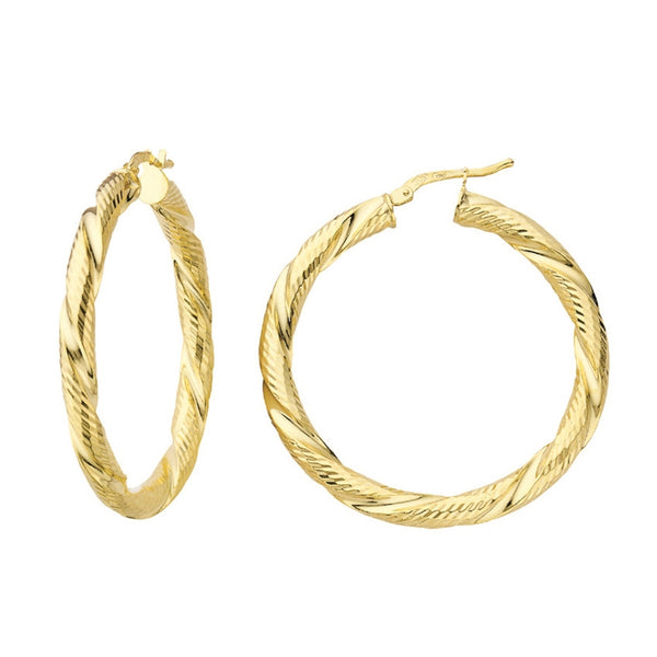 Twisted Round Hoop Earrings