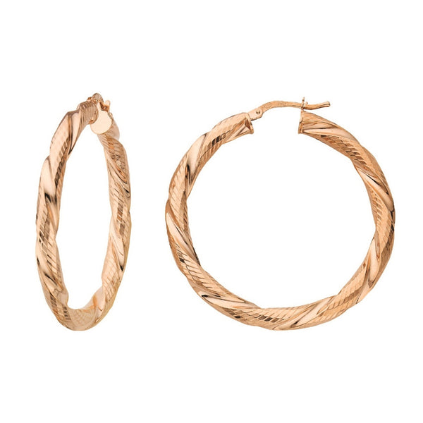 Twisted Round Hoop Earrings
