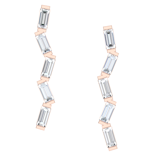 Baguette Zig Zag Earrings