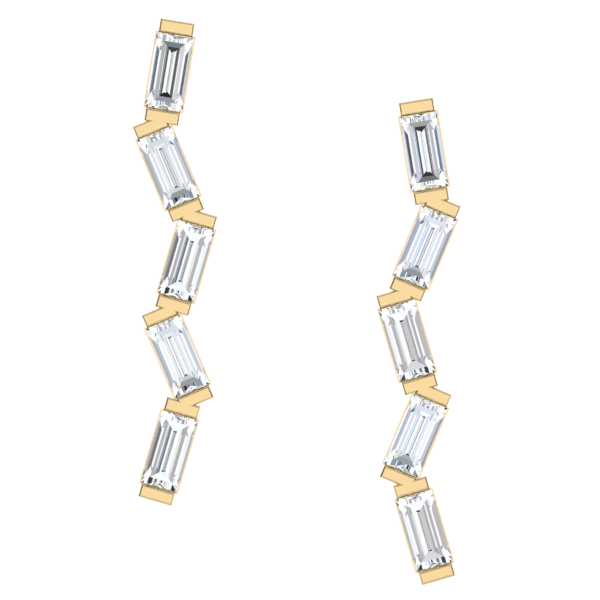 Baguette Zig Zag Earrings