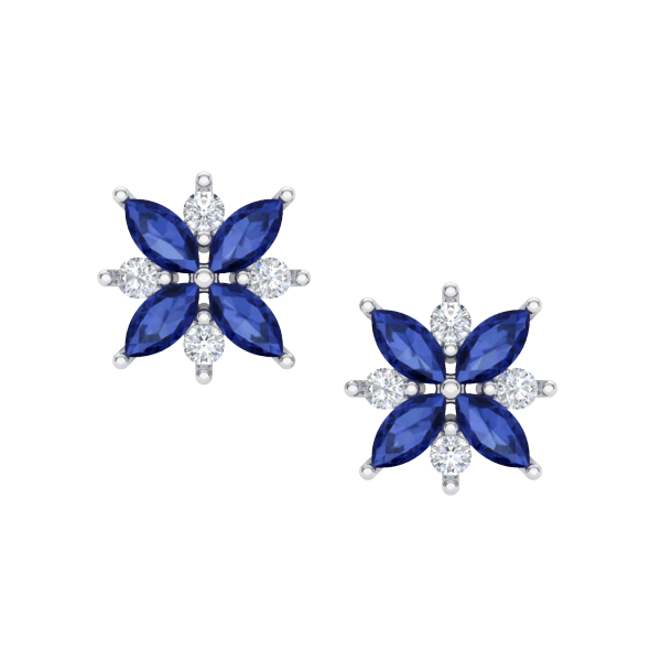Flower Bomb Sapphire Earrings