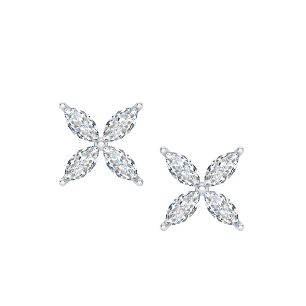 Diamond Flower Earrings