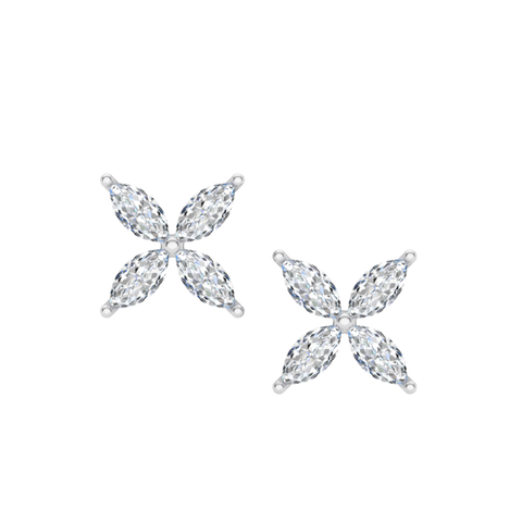 Diamond Flower Earrings