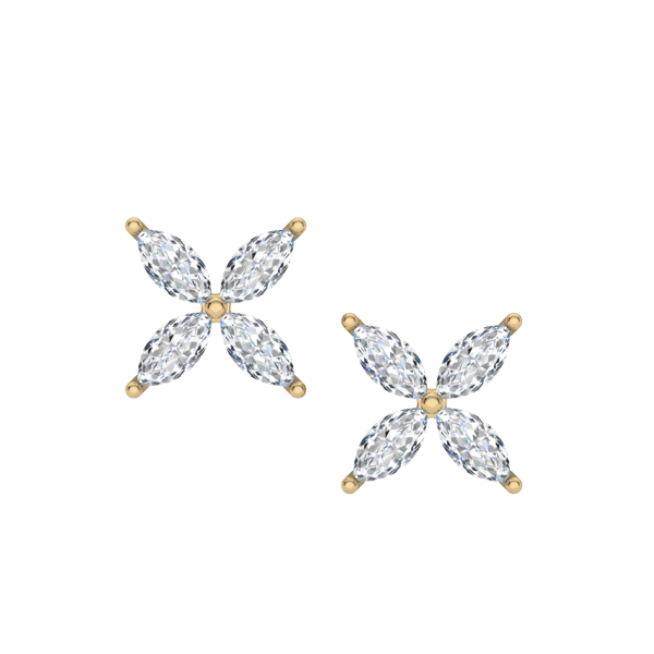 Diamond Flower Earrings