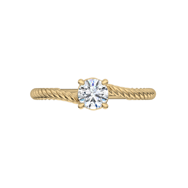 Spiraled Rope Solitaire Engagement Ring