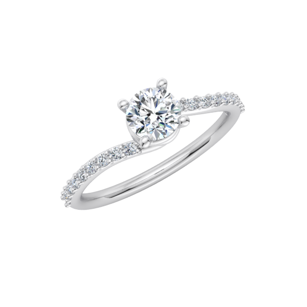 Pave Spiral Engagement Ring