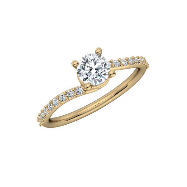 Pave Spiral Engagement Ring