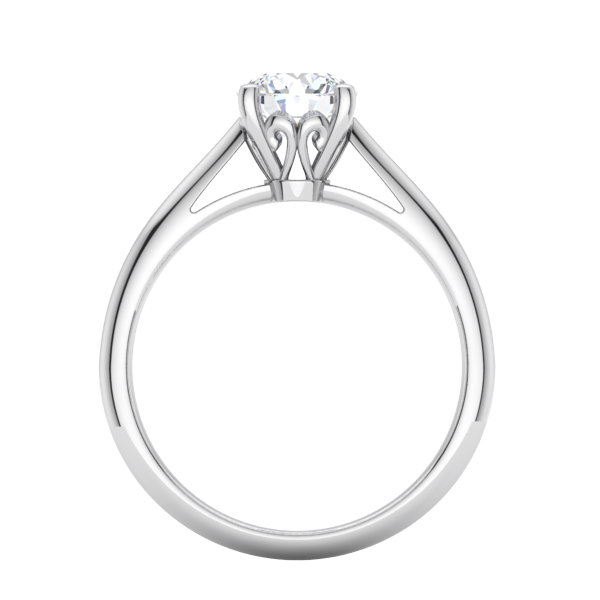 Cathedral Scroll Solitaire Engagement Ring