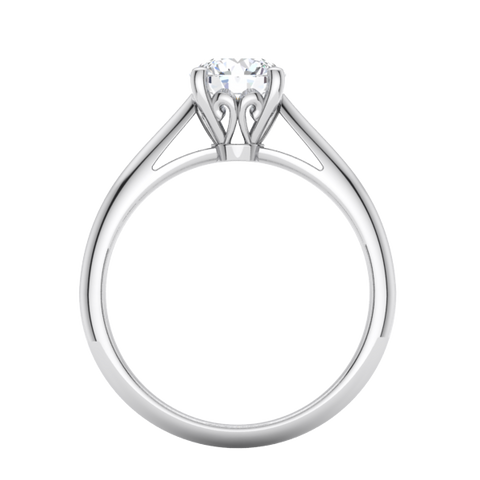 Cathedral Scroll Solitaire Engagement Ring