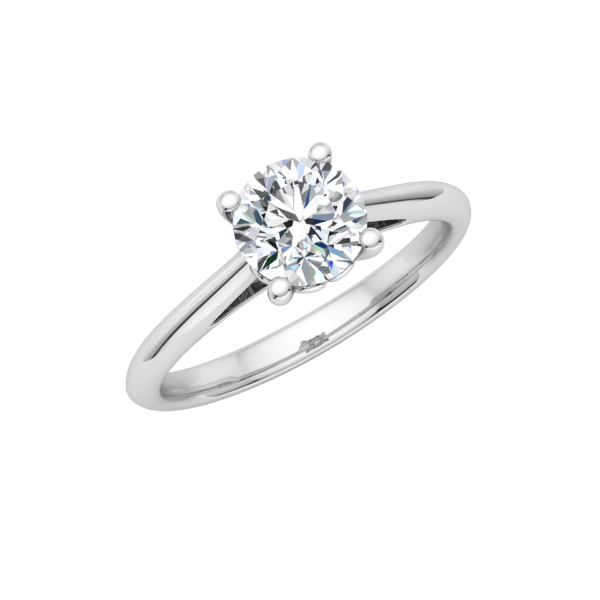 Cathedral Scroll Solitaire Engagement Ring