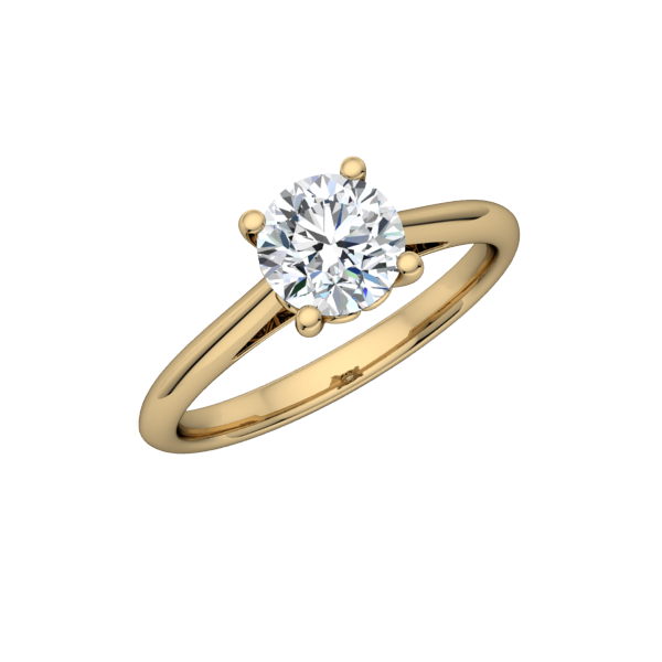 Cathedral Scroll Solitaire Engagement Ring