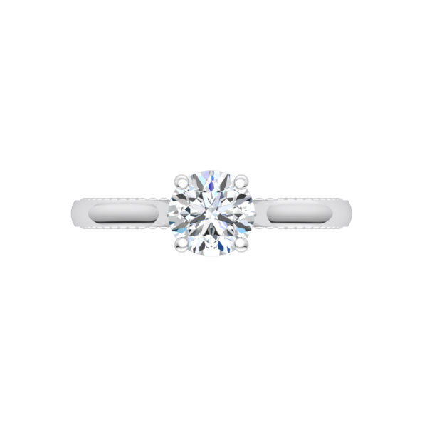 Beaded Solitaire Engagement Ring