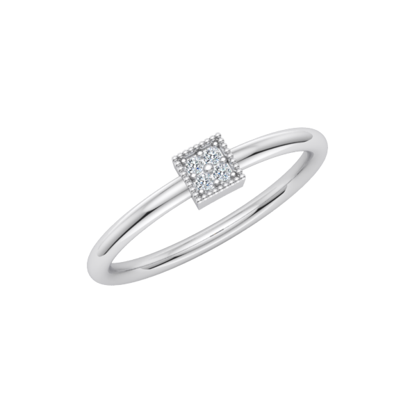 Beaded Square Stack Ring