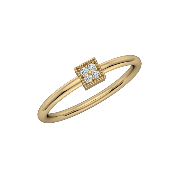 Beaded Square Stack Ring