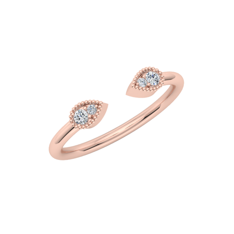 Beaded Open Pear Stack Ring