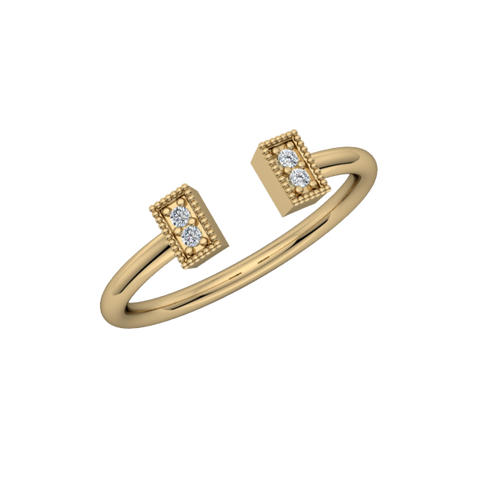 Open Beaded Rectangle Stack Ring