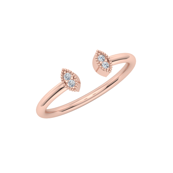 Beaded Open Marquise Stack Ring