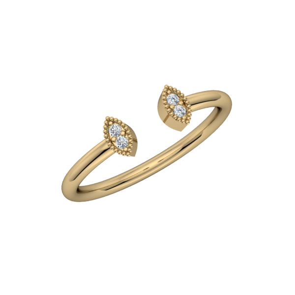 Beaded Open Marquise Stack Ring