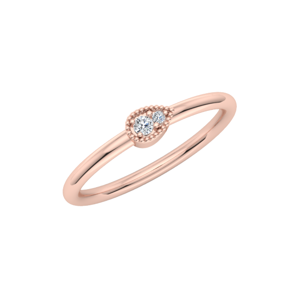 Beaded Sideway Pear Stack Ring