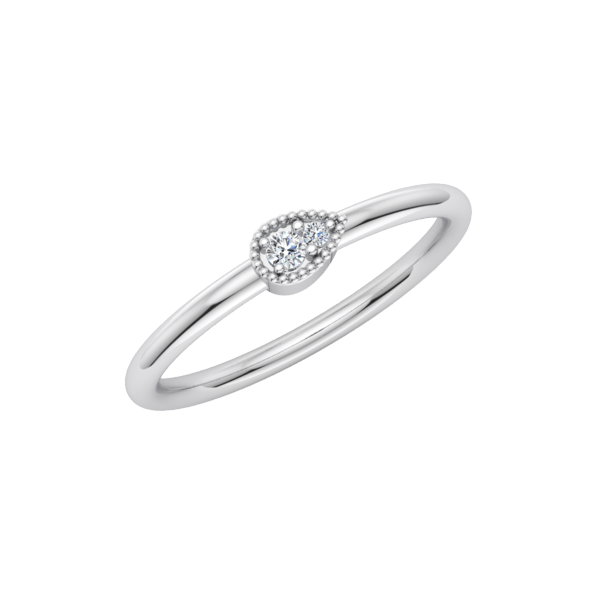 Beaded Sideway Pear Stack Ring