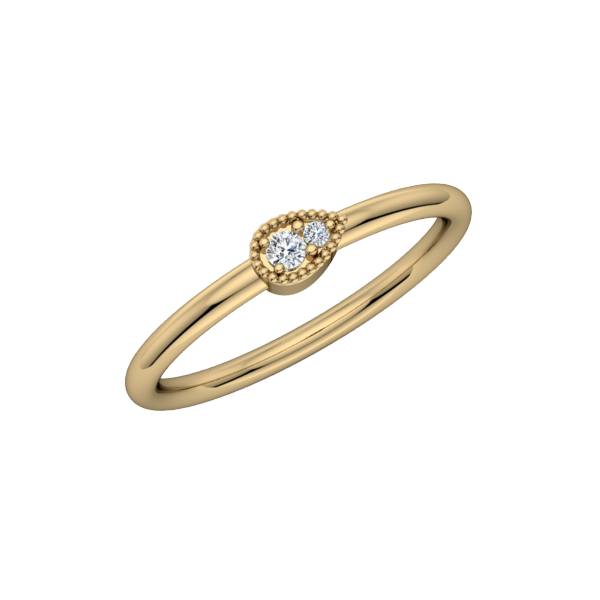 Beaded Sideway Pear Stack Ring